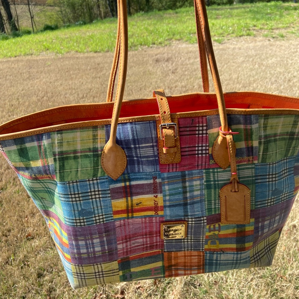 Dooney & Bourke Patchwork Plaid Multicolor Leathe… - image 7